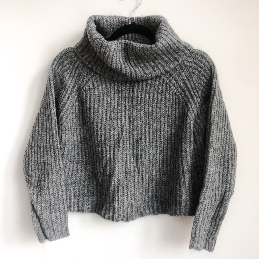 Zara Knit Oversize Turtleneck Crop Sweater